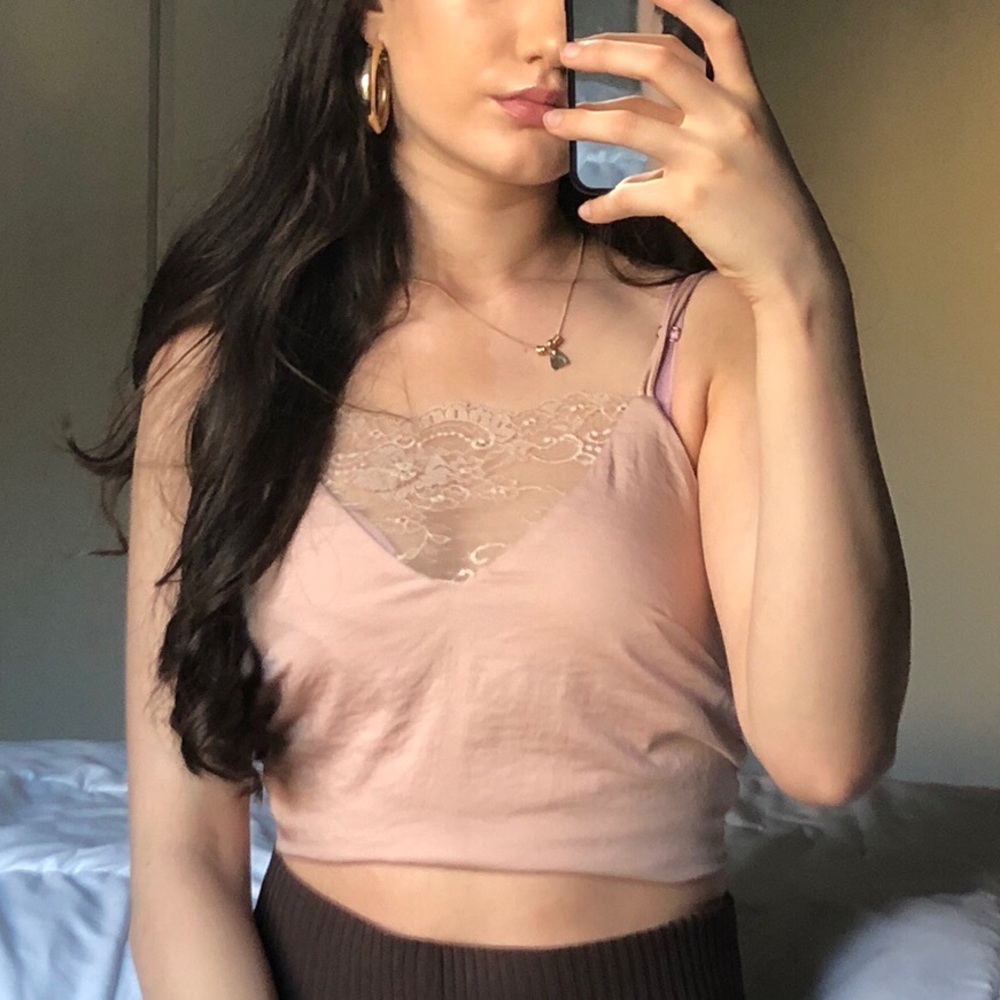 pink lace cami